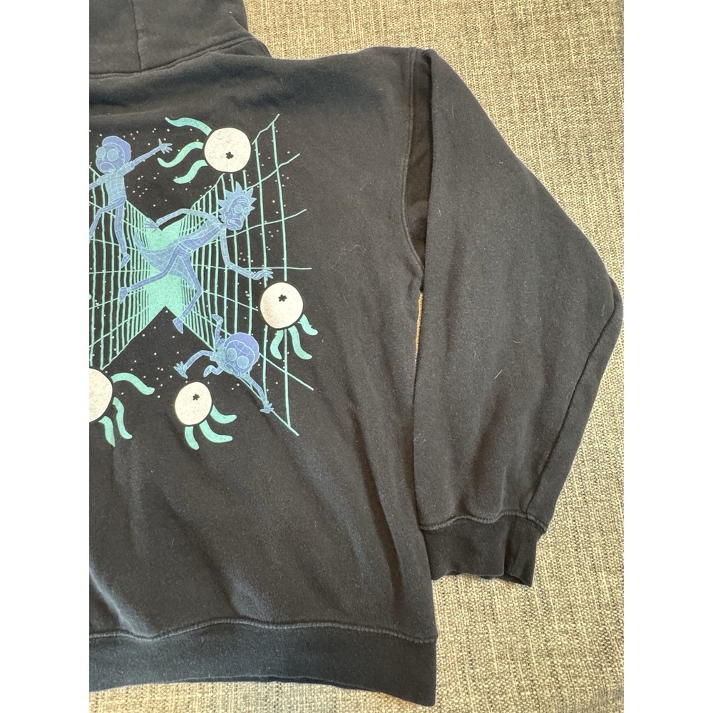 Rick And Morty  Virtual‎ Reality Black Hoodie Size Large Pullover With Pocket - Picture 15 of 16